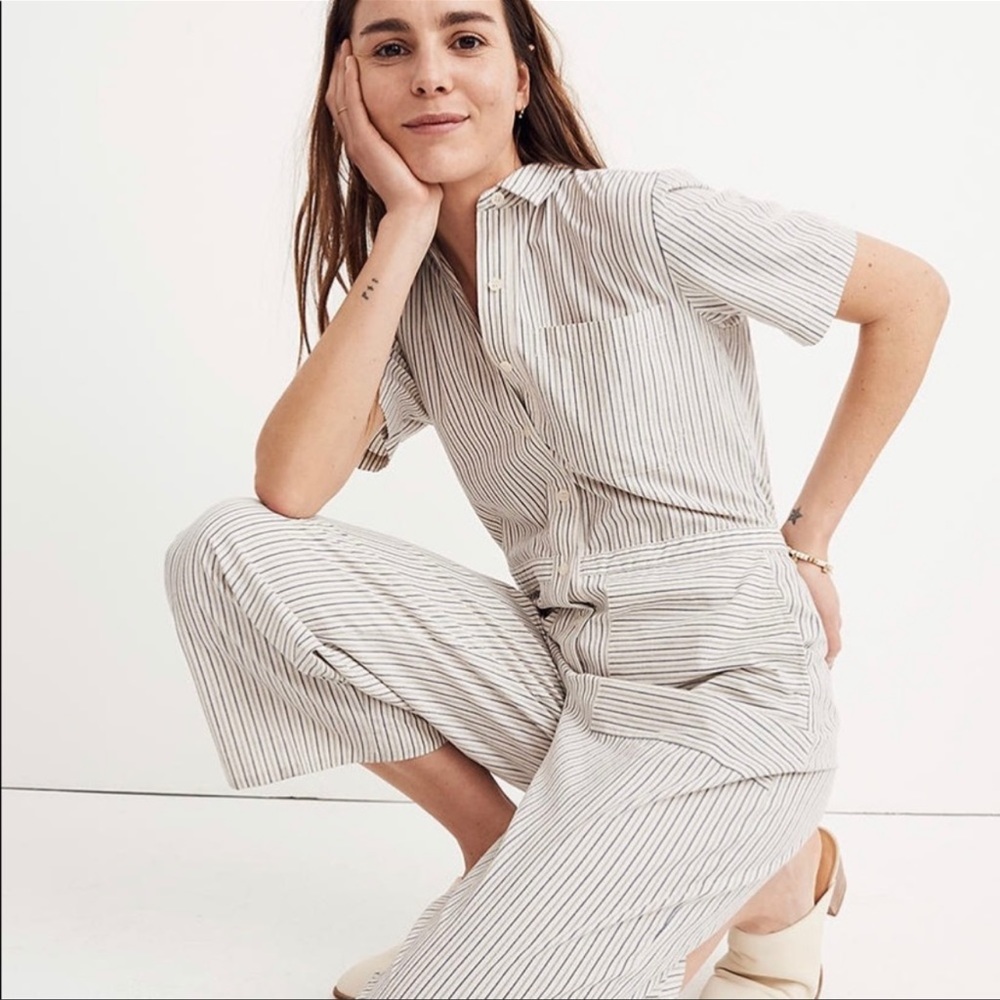 Madewell Striped Utility Jumpsuit
